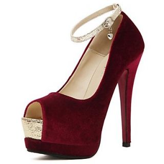 Suede Womens Stiletto Heel Heels Platform Peep Toe Pumps/Heels Shoes (More Colors)