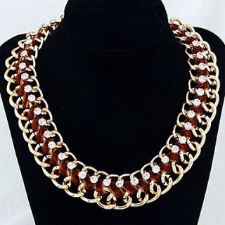 Womens Euramerican Luxury Metallic Rhinestone Necklace