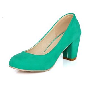 Suede Womens Chunky Heel Pumps Heels Shoes(More Colors)