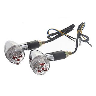 1W 14LM Skull Motorcycle LED Yellow Light Turnlight(2 Pieces)