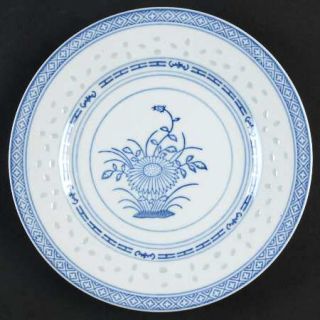 Tienshan Rice Flower Salad Plate, Fine China Dinnerware   Blue Floral Center&Bor