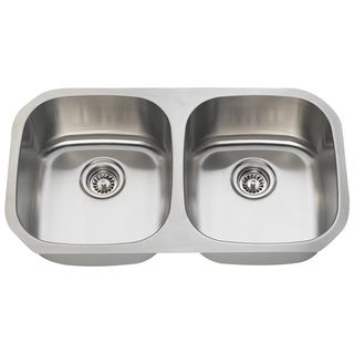 Polaris Sinks P205 16 Equal Double Bowl Stainless Steel Sink