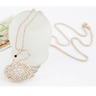 Womens New Style Gemmy Swan Shaped Necklace