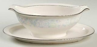 Noritake Summer Eve Gravy Boat with Attached Underplate, Fine China Dinnerware  