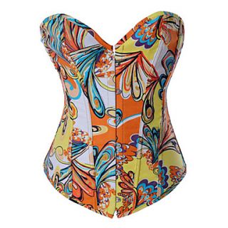 Womens Color Blocks Corset with G string