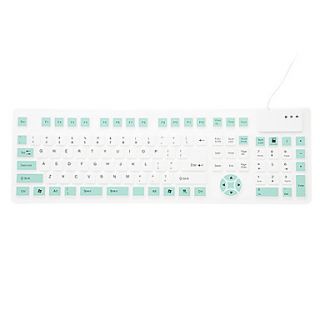 111 USB Wired Silicone Washable Foldable Keyboard (Assorted Colors)
