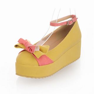 Leatherette Womens Platform Heel Platform Pumps/Heels Shoes with Bowknot(More Colors)