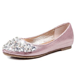 Leatherette Womens Flat Heel Ballerina Flats Shoes With Rhinestone (More Colors)