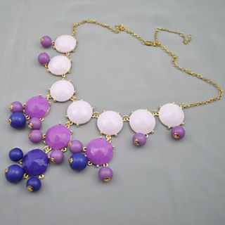 Womens Fashion Gradient Ramp Color Beads Necklace
