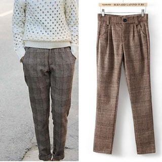 Womens Casual Checked Harem Pants