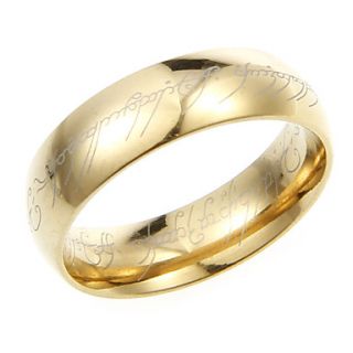 Classical Titanium Gold Mens Rings