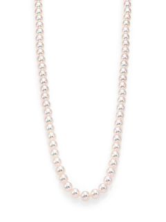 Mikimoto 7MM 8MM White Akoya Pearl & 18K White Gold Strand Necklace/32   Pearl