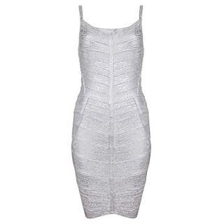 Silver Sexy Halter Open Back Slim Bodycon Bandage Dress