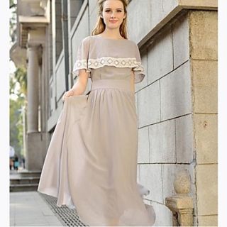 Womens Elegant Chiffon Cloak Long Dresses