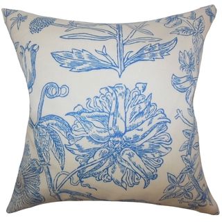 Neola Floral Down Filled Throw Pillow Blue