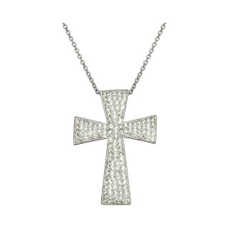Crystal Cross Fashion Pendant Sterling Silver, Womens