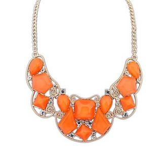 European and America Fashion Resin Beaded Rhinestone Party Statement Necklace (More Color) (1 pc)