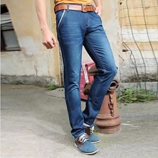 Mens Casual Long Thin Jeans(Belt Not Included)