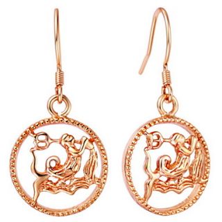 Fashion Silver And Gold Plated With Aquarius Drop Womens Earring(More Colors)