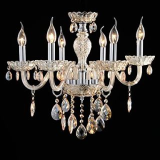 6 Light The style of palace Glass Chandelier With Candle Bulb