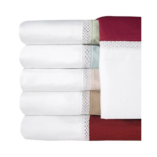 Veratex 500tc Egyptian Cotton Sateen Embroidered Duet Sheet Set, Merlot