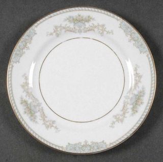 Mikasa Monet Bread & Butter Plate, Fine China Dinnerware   Blue/Gray Scroll Edge