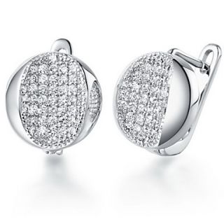 Stylish Silver Plated Silver With Cubic Zirconia Round Shape Womens Earring