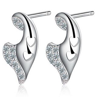 Stylish Silver Plated Silver With Cubic Zirconia Irregular Shape Womens Earring