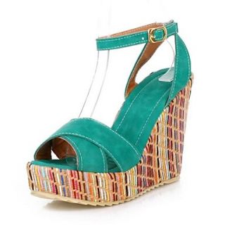 Faux Leather Womens Wedge Heel Platform Open Toe Sandals With Braided Strap Shoes(More Colors)