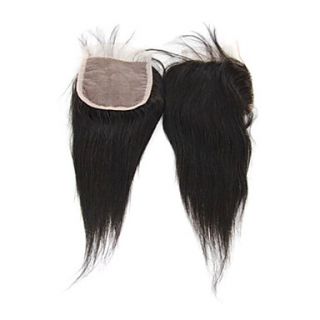 8 Brazilian Hair Silky Straight Lace Top Closure(44) Natural Color