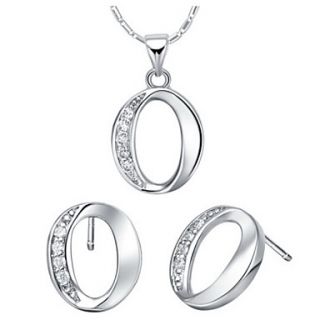 Delicate Silver Plated Silver With Cubic Zirconia 0 Womens Jewelry Set(Including Necklace,Earrings)
