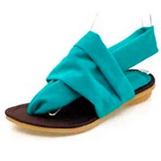 Flocking Womens Flat Heel Sling Back Sandals Shoes(More colors)