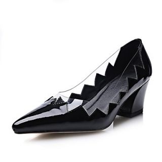 Patent Leather Womens Chunky Heel Pointed Toe Pumps/Heels Shoes(More Colors)
