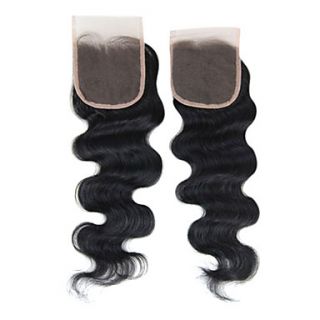 12 Brazilian Hair Silky Body Wave Lace Top Closure(55) Natural Color
