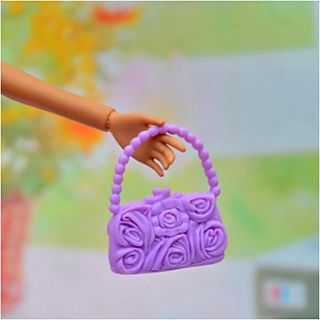 Barbie Doll Purple Rose Pattern Handbag