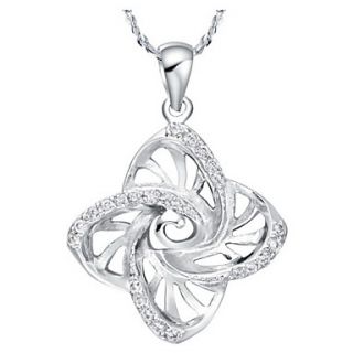 Elegant Diamond Shape Silvery Alloy Womens Necklace(1 Pc)