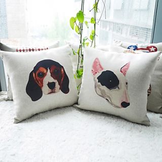 Set of 2 Modern Vivid Poster Paint Dog Decorative Pillow Covers