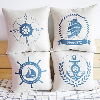 Set of 4 Classic Maritime Greenwich Decorative Pillow Covers
