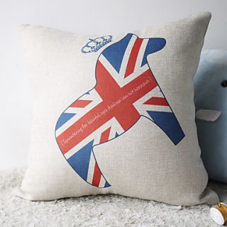 Cute Cartoon Horse with Britain Flag and Tiara Decorative Pillow Cover