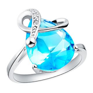 Elegant Sliver Blue With Cubic Zirconia Tear Womens Ring(Blue,Purple)(1 Pc)