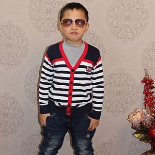 Boys Stripes Leisure Long Sleeve Cardigan