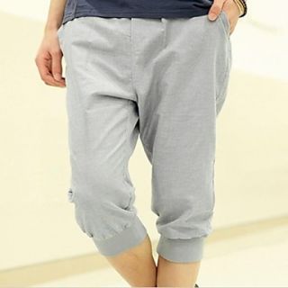 Mens Minimalistic Casual Cropped Linen Shorts