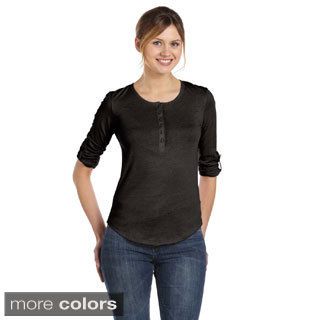 Womens Cotton Rolled sleeve Henley
