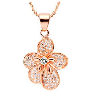 Elegant Flower Shape Womens Slivery Alloy Necklace(1 Pc)(Gold,Silver)