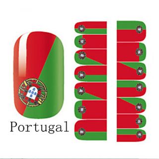 2x14PCS Portugal World Cup Pattern Nail Art Stickers
