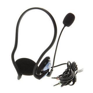 911 3.5mm High Quality On ear Neck Band Headphone Headset with Mic for Computer(Blue)