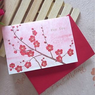 Charming Plum Blossom Top Fold Greeting Card