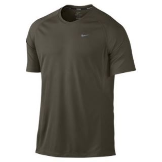 Nike Miler UV Mens Running Shirt   Cargo Khaki