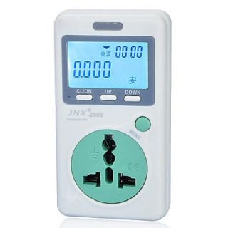 Plug In Kilowatt Meter Adapter with Power Consumption Monitor (3 Flat Pin Plug)