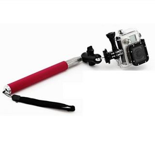 Pink 6 Section Retractable Handheld Pole Monopod for Gopro Hero 2 / 3 / 3